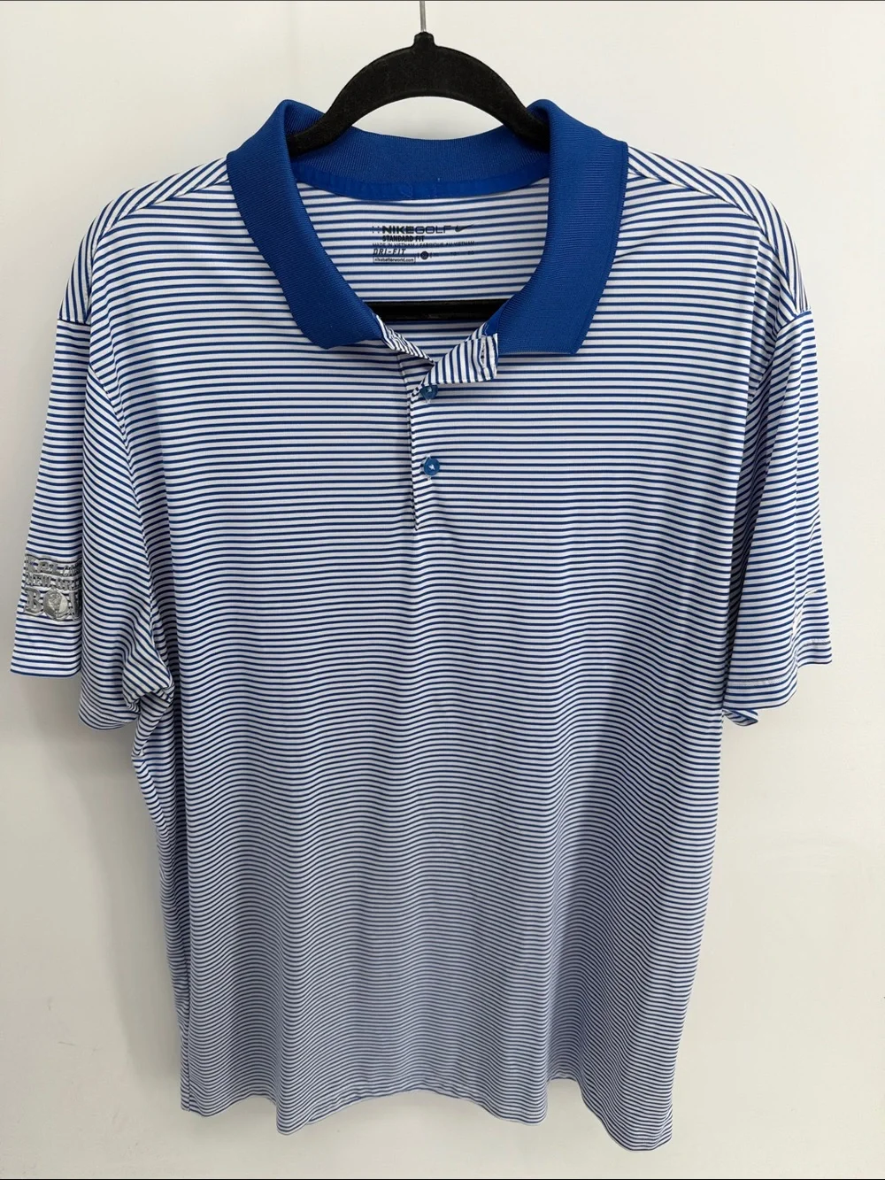 Nike Dri-fit Golf striped performance outdoor athletic athleisure polo shirt XL